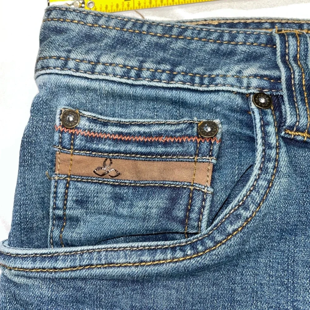 Prana Axiom Jeans Mens 36x32 Blue Organic Cotton Stretch Denim Straight Leg